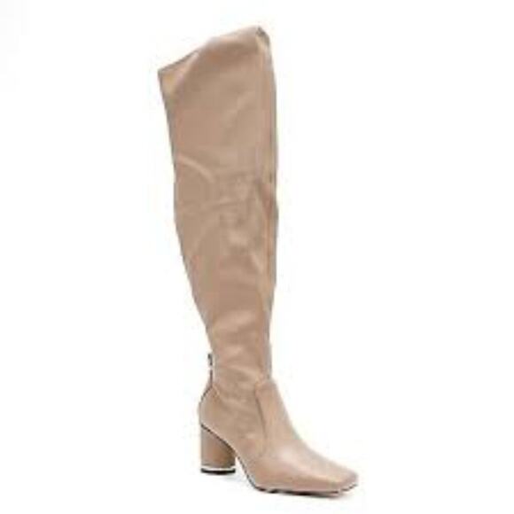FRANCO SARTO PISABOOT TAUPE HEEL BOOTS WOMEN SIZE 6.5 WIDE CALF BRAND NEW - Picture 1 of 12